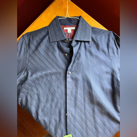 Banana Republic Other - Banana republic men’s blue shirt with cuff sleeves in red SZ L neck sz 16 -16.5